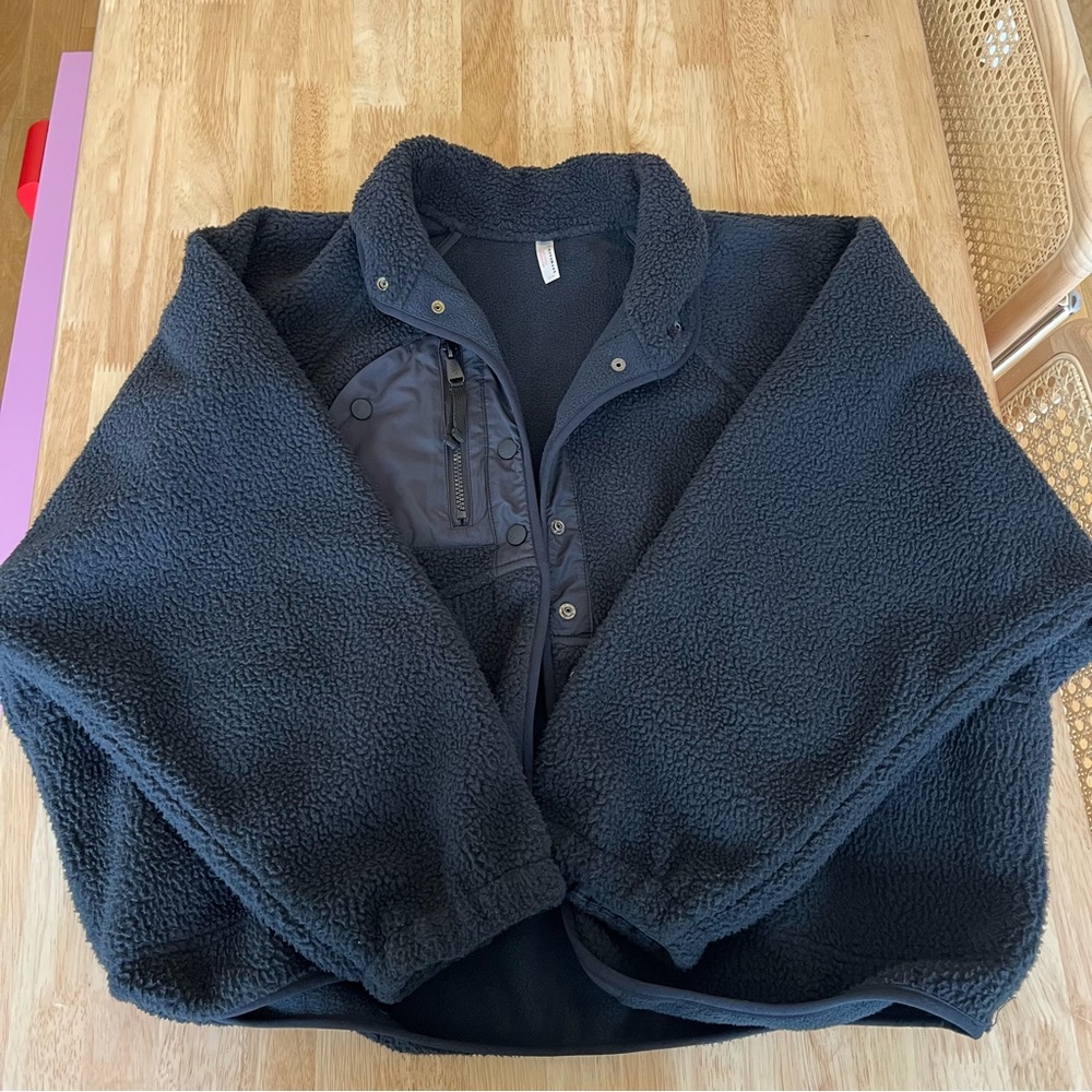 Free People Hit The Slopes Fleece Jacket - Black